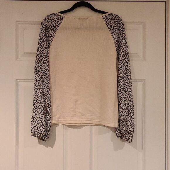 Shein Off White And Black Waffle knit blouse L - Picture 3 of 3
